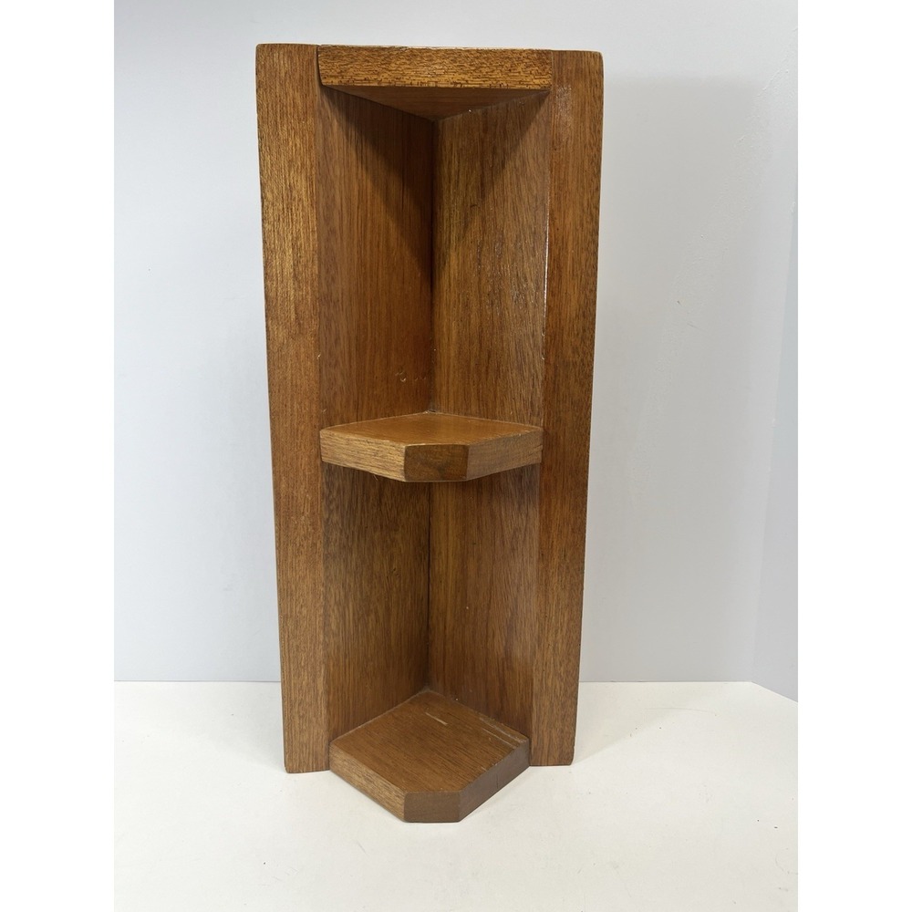 Vintage Maple 3 Shelf Corner Display Unit